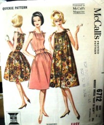 6712 EZ 1963 QUICKIE DRAWSTRING DRESS,BELT PATTERN 16 36